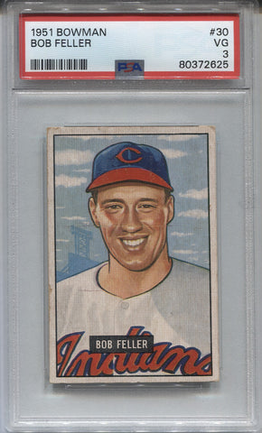 1951 Bob Feller Bowman PSA 3 #30 Cleveland Indians 2625