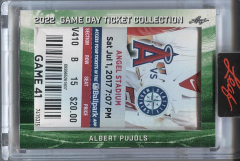 2022 Albert Pujols Leaf Game Day Ticket Collection TICKET STUB #TC-4 Anaheim Angels