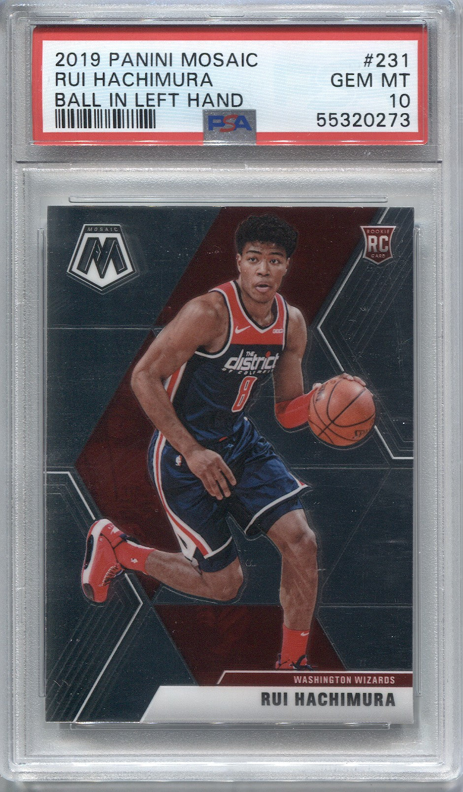 2019-20 Rui Hachimura Panini Mosaic ROOKIE RC PSA 10 #231 Washington W