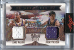 2021 Karl Malone John Stockton Leaf Art of Sport RETIRED REMNANTS DUAL JERSEY 20/30 RELIC #RR-10 Utah Jazz HOF
