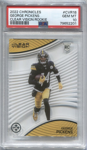 2022 George Pickens Panini Chronicles CLEAR VISION ROOKIE RC PSA 10 #CVR18 Pittsburgh Steelers 2201