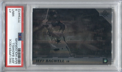 1992 Jeff Bagwell Upper Deck MVP HOLOGRAMS PSA 9 #7 Houston Astros HOF 4472