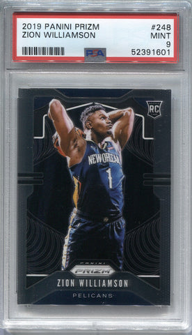 2019-20 Zion Williamson Panini Prizm ROOKIE RC PSA 9 #248 New Orleans Pelicans 1601