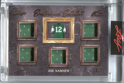 2021 Joe Namath Leaf Art of Sport ENSHRINED EXHIBIT 5 JERSEY PATCH 16/20 RELIC #EE-13 New York Jets HOF