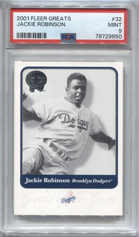 2021 Jackie Robinson Fleer Greats PSA 9 #32 Brooklyn Dodgers HOF 9850