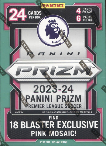*LAST BOX* 2023-24 Panini Prizm Premier League EPL Soccer, Blaster Box (Pink Mosaic)