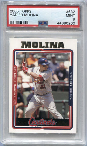 2005 Yadier Molina Topps PSA 9 #632 St. Louis Cardinals 0200