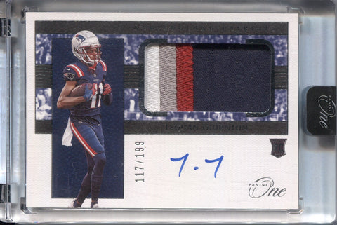 2022 Tyquan Thornton Panini One ROOKIE PATCH AUTO 117/199 AUTOGRAPH RC #17 New England Patriots