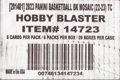 2022-23 Panini Mosaic Basketball Hobby, 20 Blaster Box Case