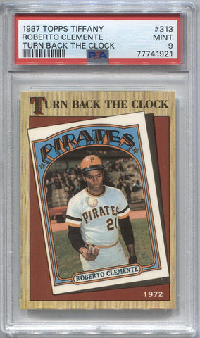 1987 Roberto Clemente Topps TIFFANY TURN BACK THE CLOCK PSA 9 #313 Pittsburgh Pirates HOF 1921