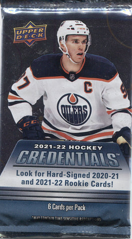 *JUST IN* 2021-22 Upper Deck Credentials Hobby Hockey, Pack