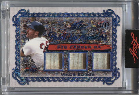 2021 Wade Boggs Leaf Art of Sport PAINT BY NUMBERS BLUE TRIPLE BAT 10/12 RELIC #PBN-39 Boston Red Sox HOF