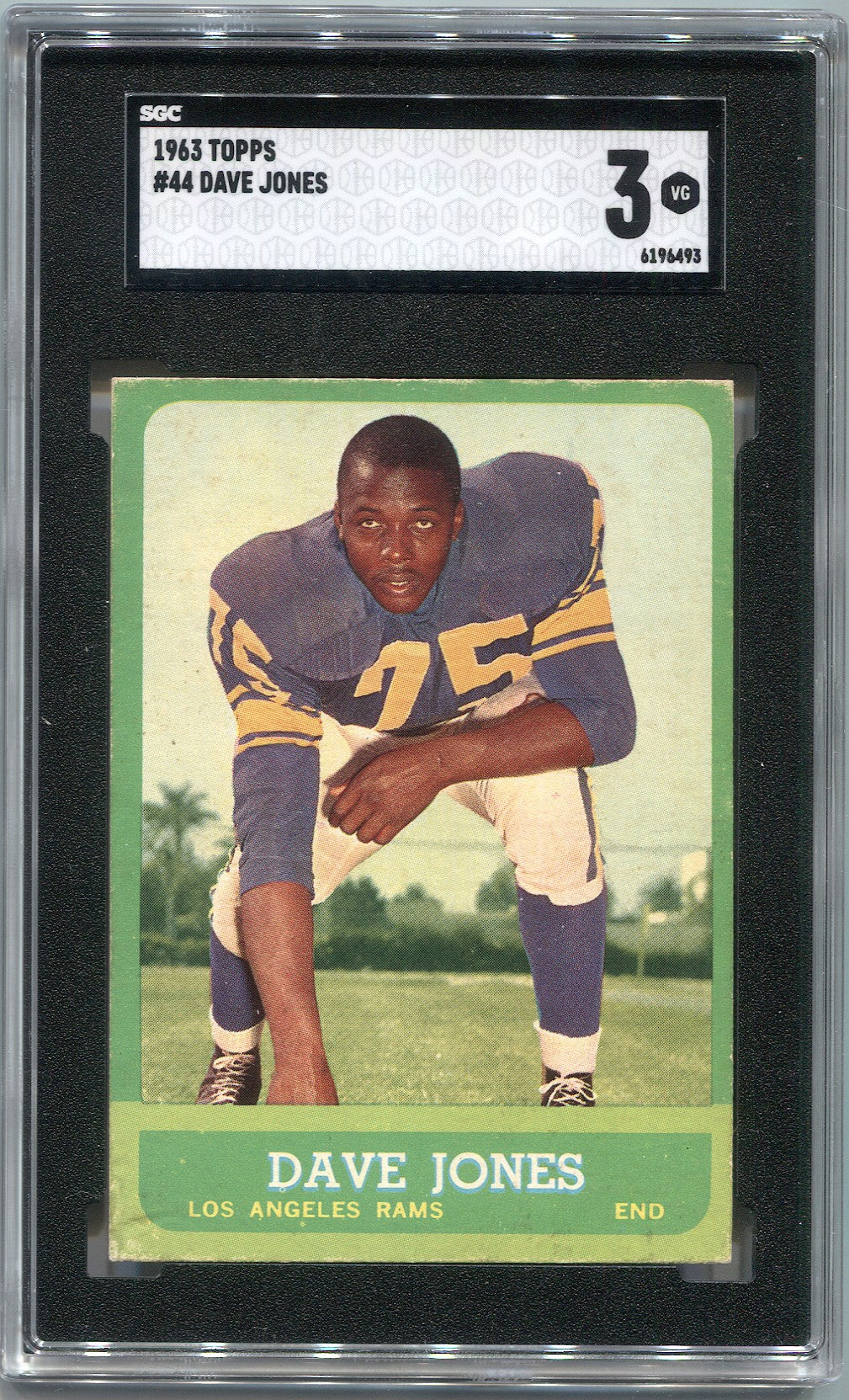 1963 Topps #44 Deacon Jones Los Angeles Rams Rookie Football Card VG