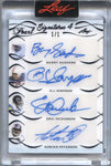 2021-22 Barry Sanders O.J. Simpson Eric Dickerson Adrian Peterson Leaf Pearl SIGNATURES 4 QUAD AUTO 1/1/ ONE OF ONE AUTOGRAPH #P4-6 Lions Bills Rams Vikings