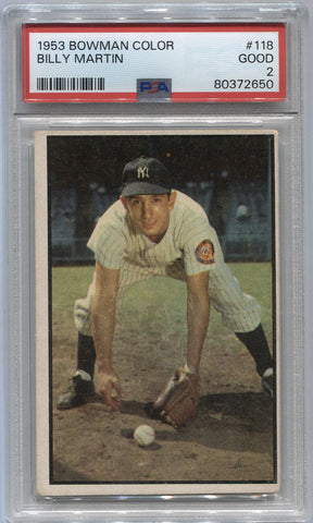 1953 Billy Martin Bowman Color PSA 2 #118 New York Yankees 2650