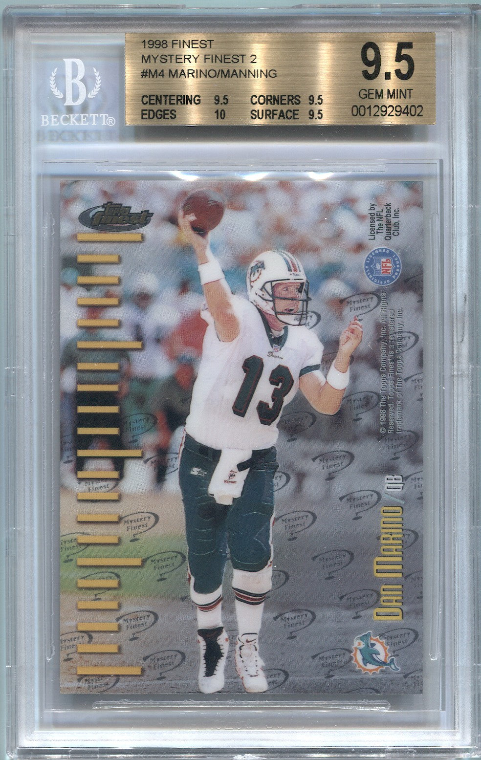 1998 Upper Deck UD Game Jersey Peyton Manning RC PSA 9 — Top Sports Cards