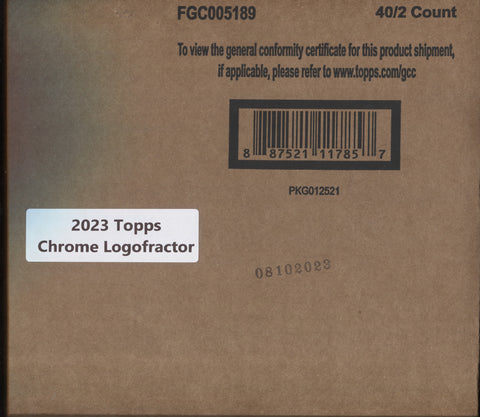 2023 Topps Chrome Logofractor Edition Baseball Hobby, 40 Box Case