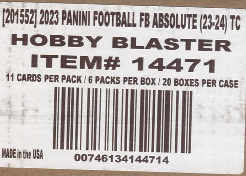 *JUST IN* 2023 Panini Absolute Football Hobby, 20 Blaster Box Case (Purple Parallels)