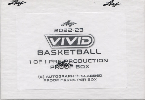 *LAST BOX* 2022-23 Leaf Vivid Basketball Pre-Production Proof, Box