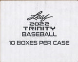2022 Leaf Trinity Baseball Hobby, 10 Box Case
