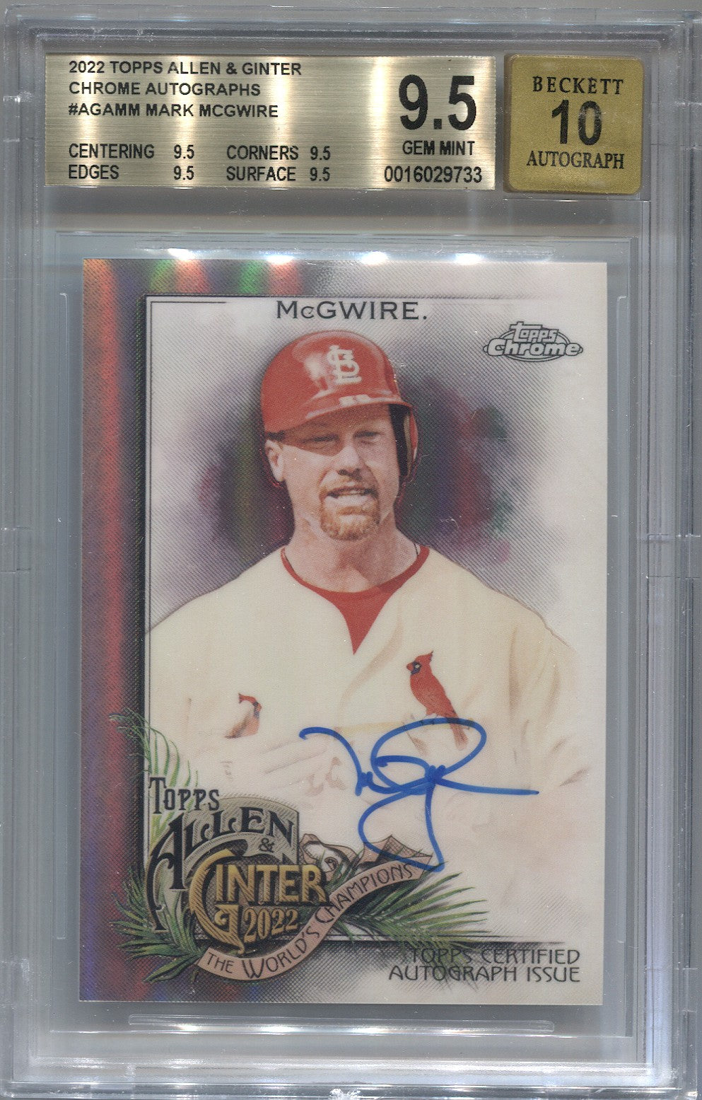 2022 Topps Mark McGwire Game Used Memorabilia Card St. Louis Cardinals