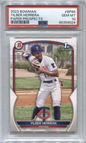 2023 Yilber Herrera Bowman 1ST BOWMAN PSA 10 #BP86 Minnesota Twins 9024