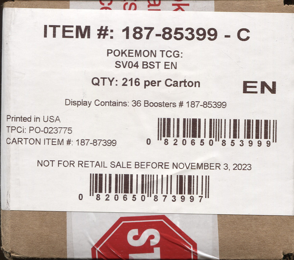 Pokemon Scarlet & Violet Paradox Rift, 6 Booster Box Case Pokemon Scarlet & Violet Paradox Rift, 6 Booster Box Case