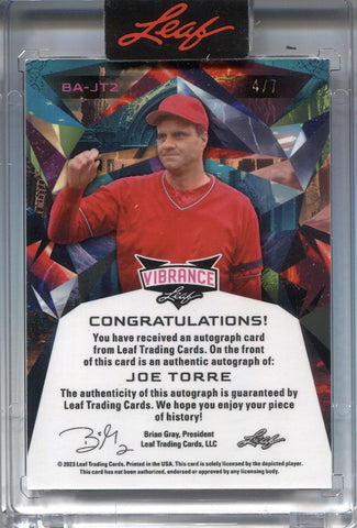 2023 Leaf Vibrance Joe Torre Auto 8/12