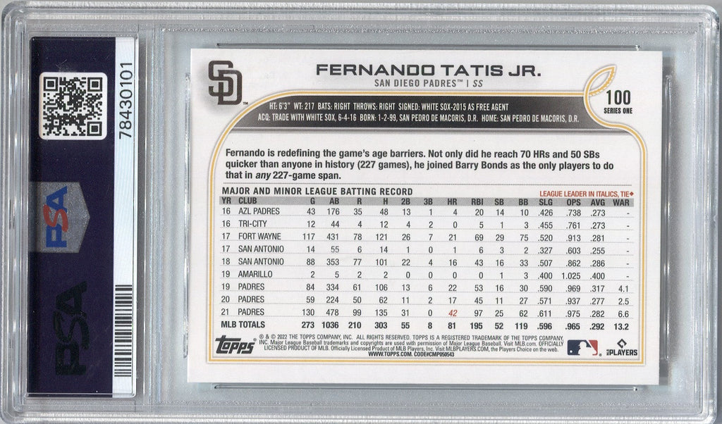  2022 Topps #100 Fernando Tatis Jr. San Diego Padres