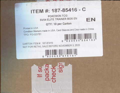 paradox rift card sleeves Pokemon Scarlet & Violet Paradox Rift ETB, 10 Elite Trainer Box Case