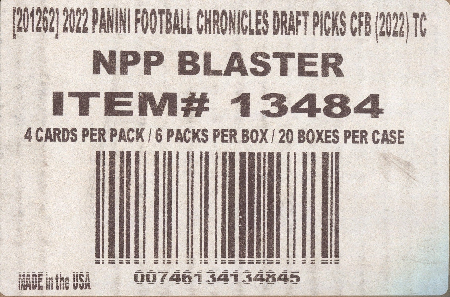 2022 Panini Chronicles Draft Picks Football Blaster 20 Box Lot