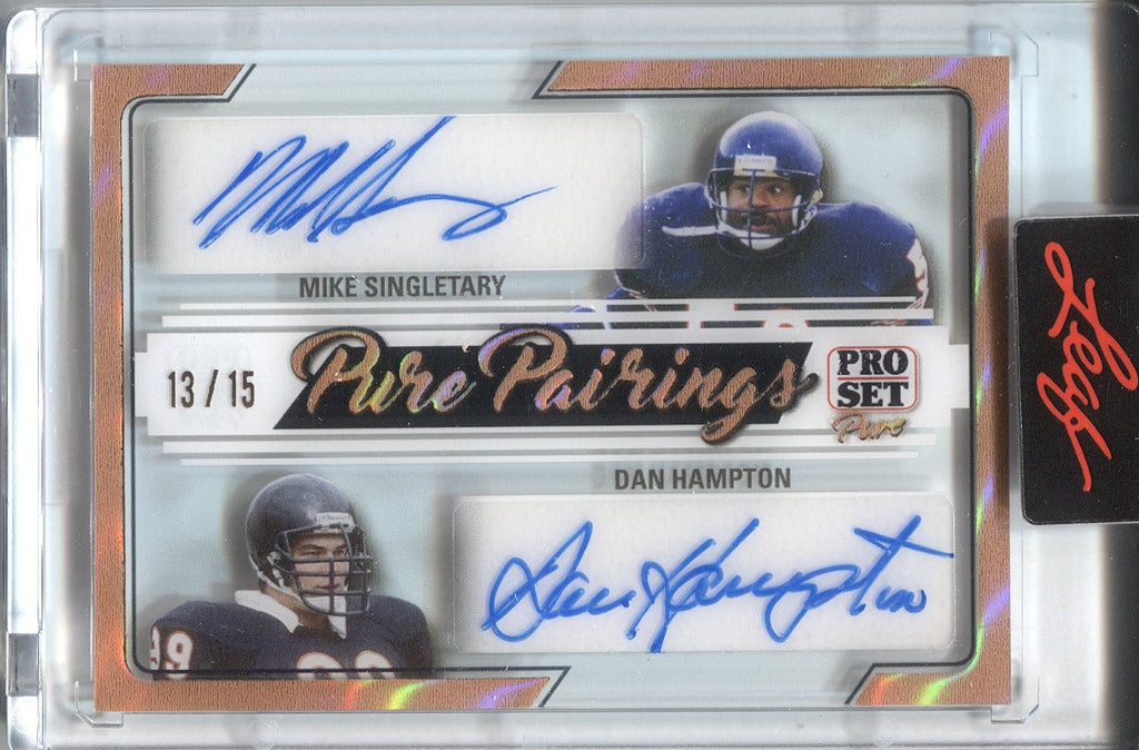 2023 Mike Singletary Dan Hampton Leaf Pro Set Pure PAIRINGS AUTO 13/15