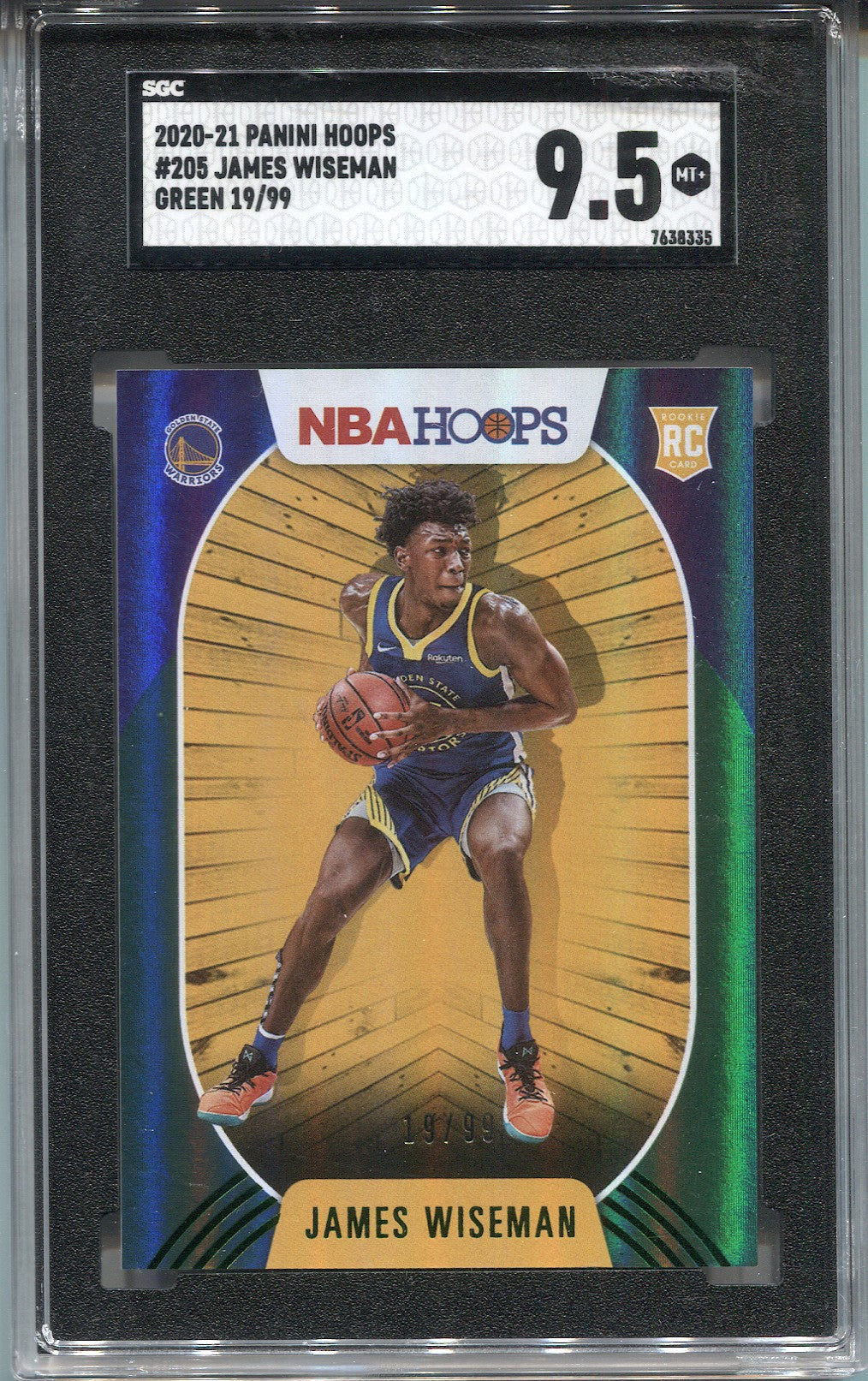 James Wiseman RC 2020-21 Panini Prizm Base Rookie Card #268 Golden