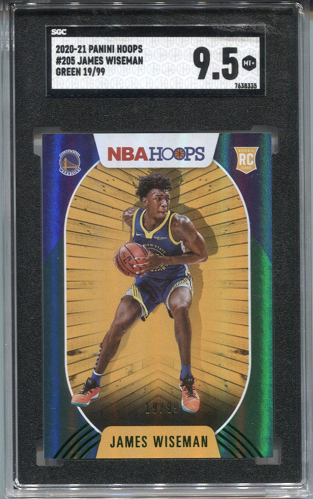 2020-21 James Wiseman Panini NBA Hoops GREEN ROOKIE 19/99 RC SGC
