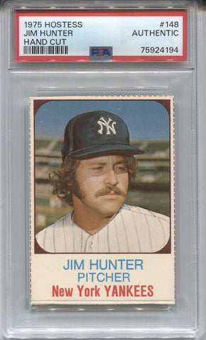 1975 Jim "Catfish" Hunter Hostess HAND CUT PSA AUTHENTIC #148 New York Yankees 4194