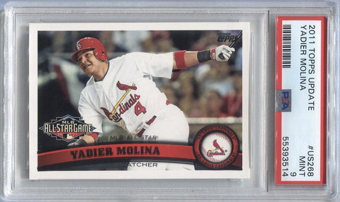 2011 Yadier Molina Topps Update PSA 9 #US268 St. Louis Cardinals 3514
