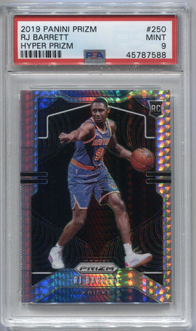 2019-20 RJ Barrett Panini Prizm HYPER ROOKIE RC PSA 9 #250 New York Knicks 7588