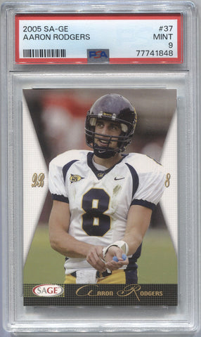 2005 Aaron Rodgers Sage ROOKIE RC PSA 9 #37 Green Bay Packers 1848
