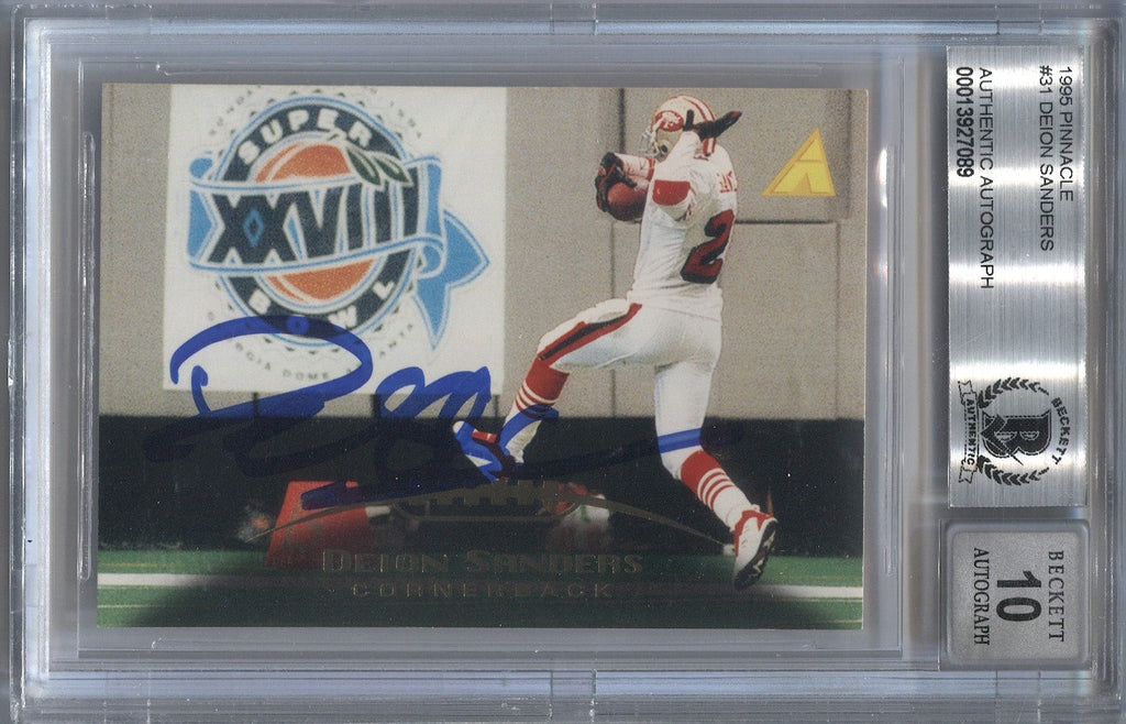 1995 Deion Sanders Pinnacle BAS AUTHENTIC AUTO AUTOGRAPH #31 San Franc