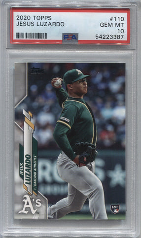 2020 Jesus Luzardo Topps Series 1 ROOKIE RC PSA 10 #110 Oakland A's 3387