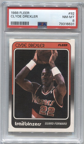 1988-89 Clyde Drexler Fleer PSA 8 #92 Portland Trail Blazers 6631