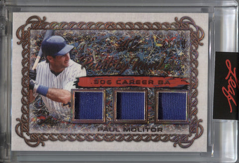 2021 Paul Molitor Leaf Art of Sport PAINT BY NUMBERS TRIPLE JERSEY 26/30 RELIC #PBN-25 Milwaukee Brewers HOF