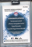 2022 Yonny Hernandez Topps Pristine ROOKIE AUTO AUTOGRAPH RC #PA-RDE Texas Rangers