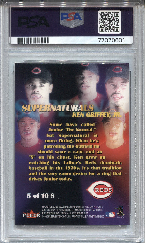 2000 Ken Griffey Jr. Fleer Mystique SUPERNATURALS PSA 8 #5 Cincinnati