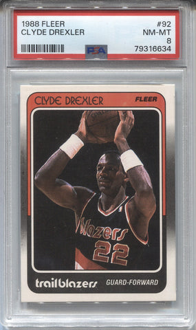 1988-89 Clyde Drexler Fleer PSA 8 #92 Portland Trail Blazers 6634
