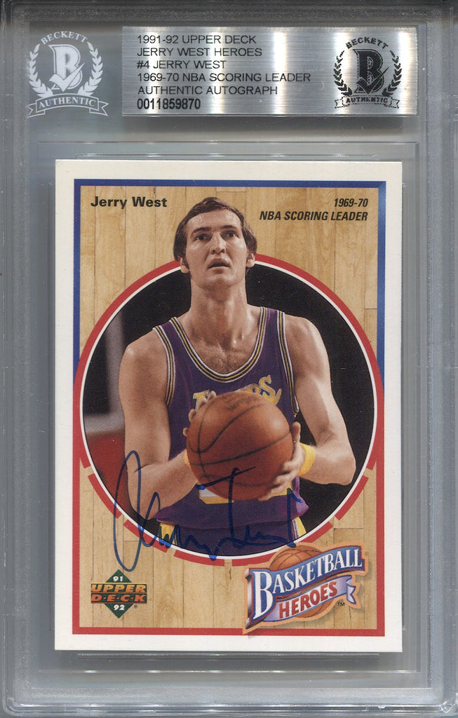 1991-92 Jerry West Upper Deck Basketball Heroes BAS AUTHENTIC AUTO  AUTOGRAPH #4 Los Angeles Lakers HOF 9870