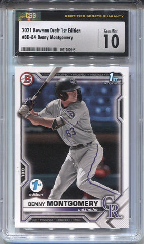 2021 Benny Montgomery Bowman Draft 1ST EDITION CSG 10 #BD-84 Chicago White Sox 2015