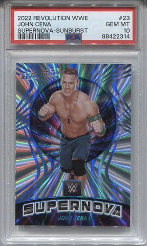 2022 John Cena Panini Revolution WWE SUPERNOVA SUNBURST 26/99 PSA 10 #23 WWE Legend 2314