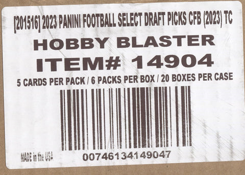 *LAST CASE* 2023 Panini Select Draft Picks Football, 20 Hobby Blaster Box Case