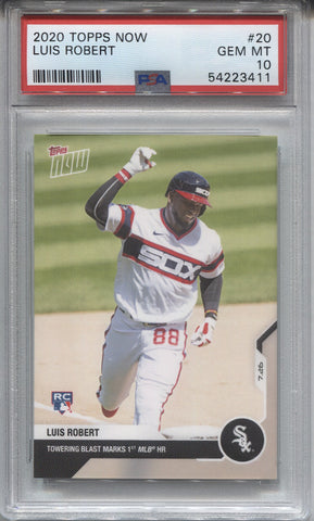 2020 Luis Robert Topps Now ROOKIE RC PSA 10 #20 Chicago White Sox 3411